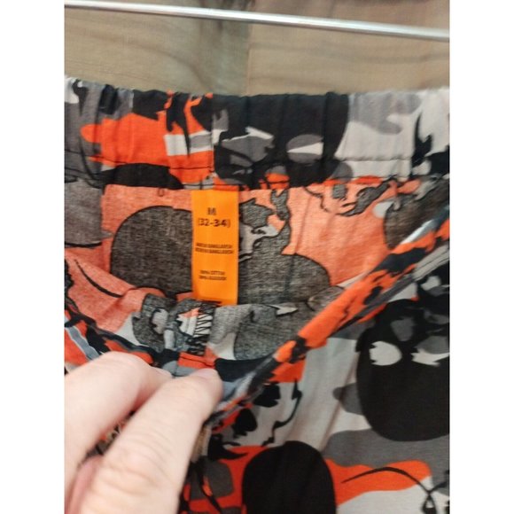 Nwt Men's Skull Print Gray/Orange/Black Drawstring Sleep Pajama Pants 32/34 - Picture 5 of 7